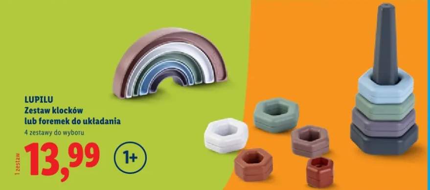 Zestaw klocków lub foremek do układania