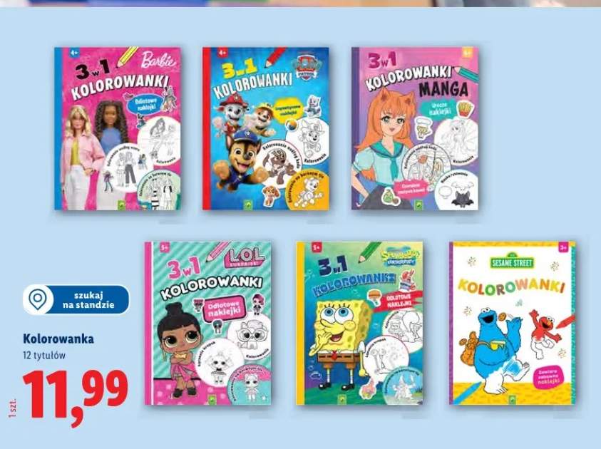 Kolorowanka 12 tytułów