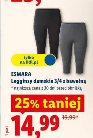 Legginsy damskie 3/4 z bawełną