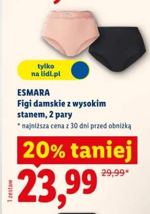 Figi damskie z wysokim stanem 2 pary