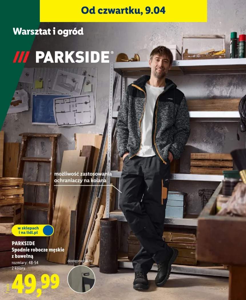 Spodnie robocze męskie z bawełną