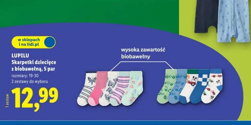 Skarpetki dziecięce z biobawełną, 5 par