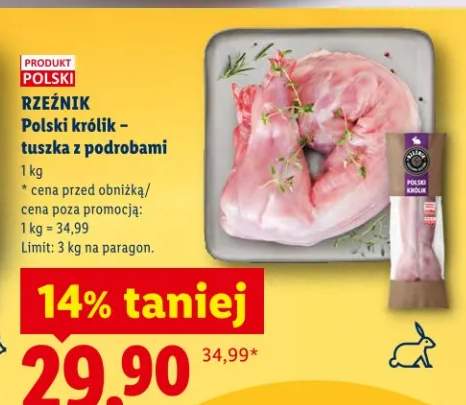 Tuszka z podrobami polski królik