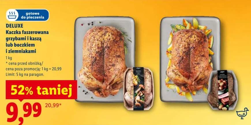 Kaczka faszerowana grzybami i kaszą lub boczkiem i ziemniakami