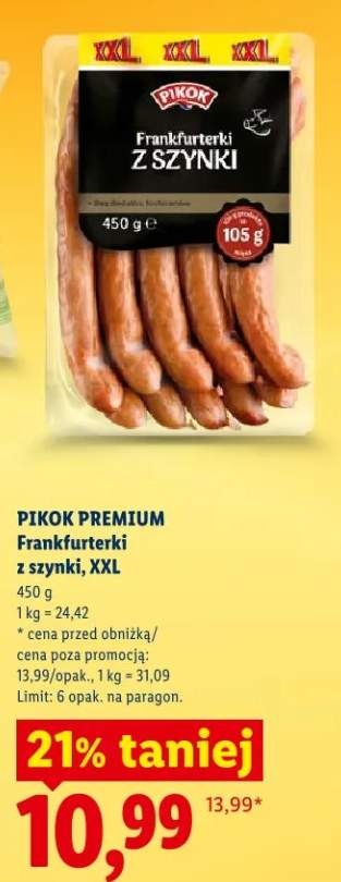 Frankfurterki z szynki XXL