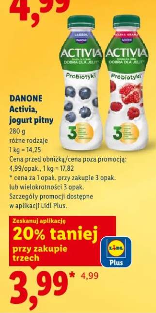 Activia jogurt pitny różne rodzaje