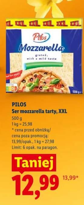 Ser mozzarella tarty XXL