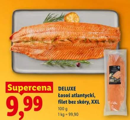 Łosoś atlantycki, filet bez skóry, XXL