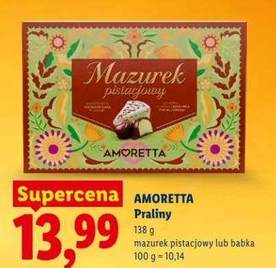 Praliny mazurek pistacjowy lub babka