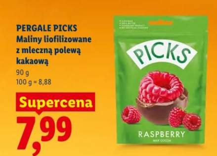 Maliny liofilizowane z mleczną polewą kakaową