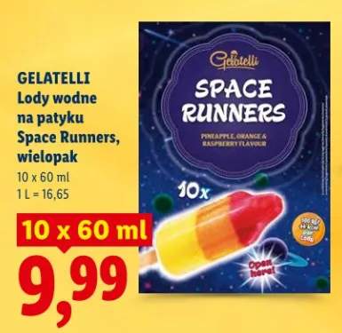 Lody wodne na patyku Space Runners, wielopak