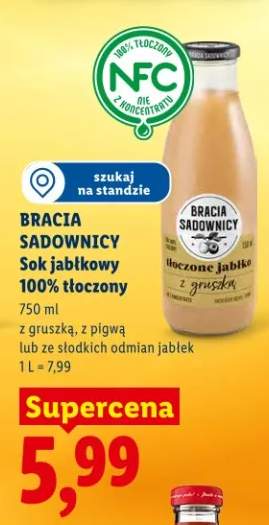 Sok jabłkowy 100% tłoczony z gruszką, z pigwą lub ze słodkich odmian jabłek
