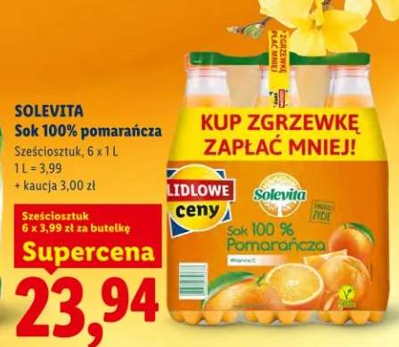Sok 100% pomarańcza sześciopak