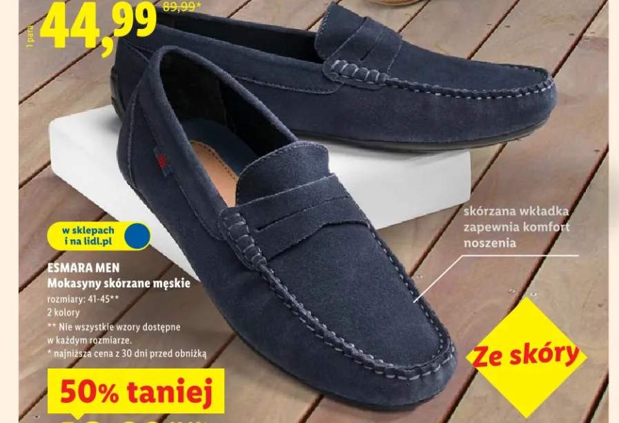 Mokasyny skórzane męskie