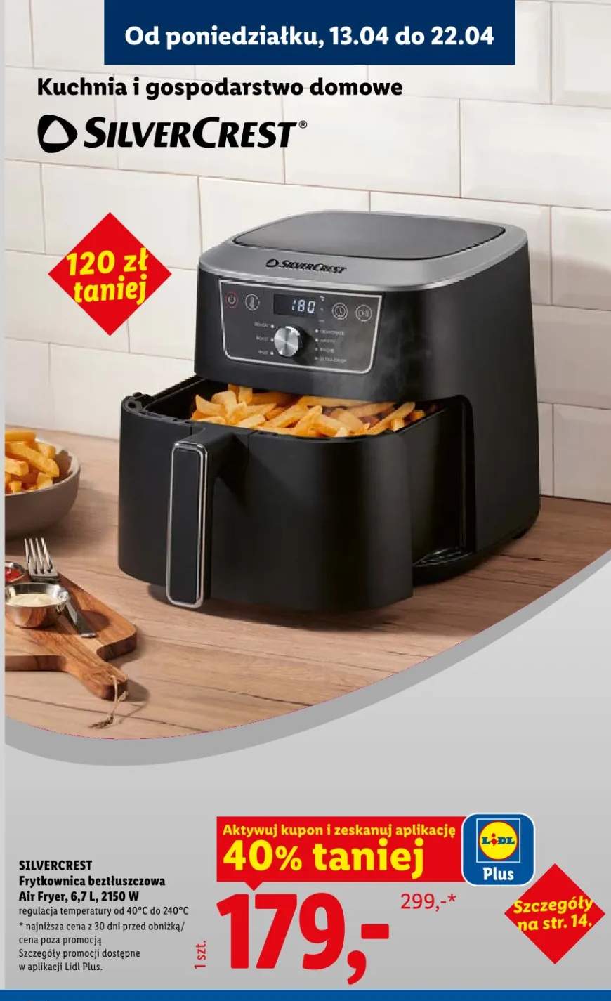 Frytkownica beztłuszczowa Air Fryer 6,7 L 2150 W