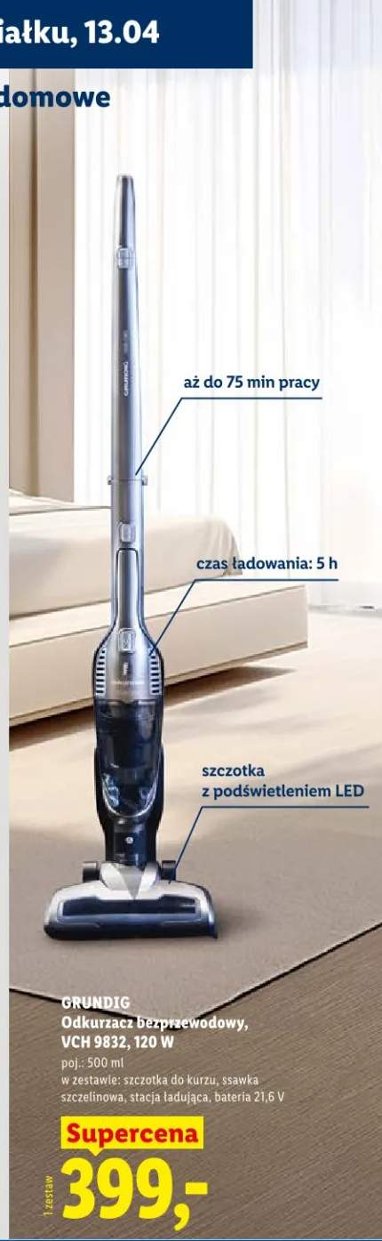 Odkurzacz bezprzewodowy, VCH 9832, 120 W