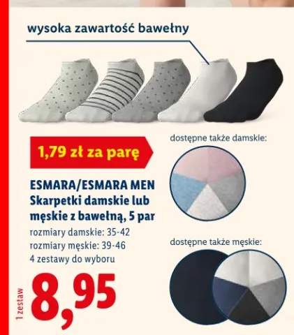 Skarpetki damskie lub męskie z bawełną, 5 par