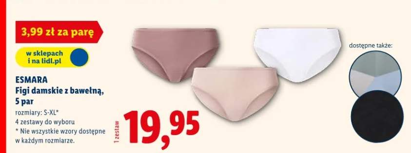 Figi damskie z bawełną, 5 par