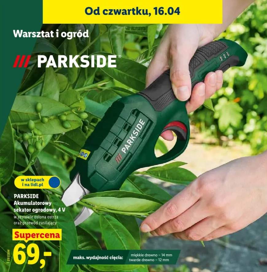 Akumulatorowy sekator ogrodowy, 4V