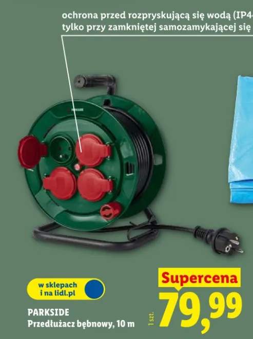 Przedłużacz bębnowy, 10 m