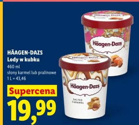 Lody w kubku słony karmel lub pralinowe