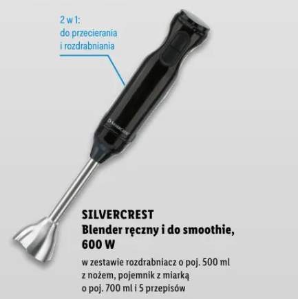 Blender ręczny i do smoothie, 600 W