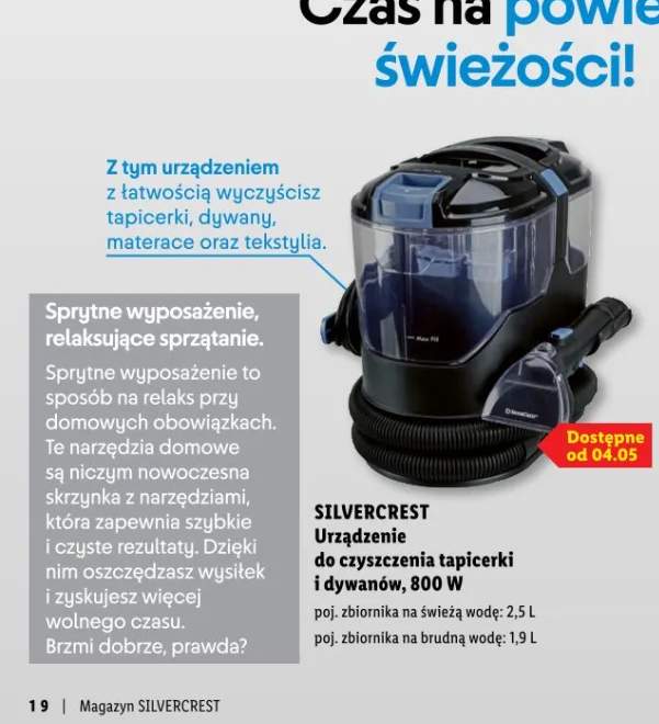 Urządzenie do czyszczenia tapicerki i dywanów, 800 W