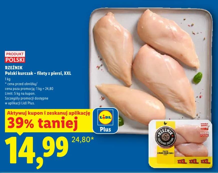 Polski kurczak - filety z piersi, XXL