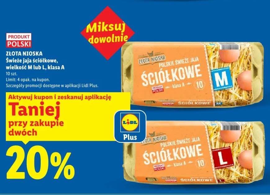 Jaja ściółkowe świeże polskie wielkość M lub L klasa A