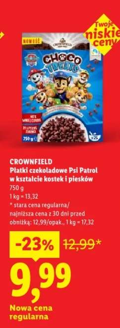 Płatki czekoladowe Psi Patrol w kształcie kostek i piesków