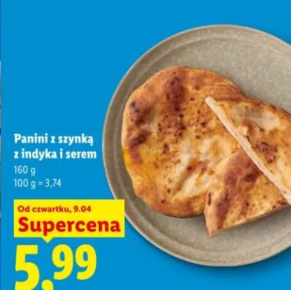 Panini z szynką z indyka i serem