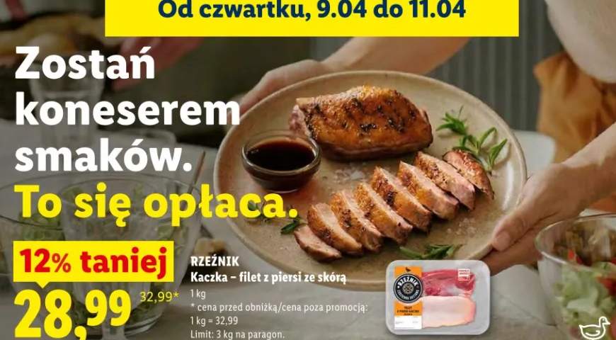 Kaczka filet z piersi ze skórą