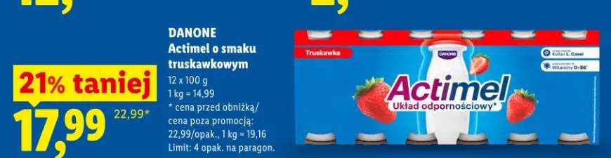 Actimel o smaku truskawkowym