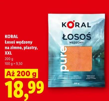 Łosoś wędzony na zimno, plastry, XXL