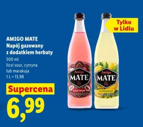 Napój gazowany z dodatkiem herbaty liczi sour, cytryna lub marakuja