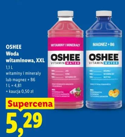 Woda witaminowa, XXL witaminy i minerały lub magnez + B6