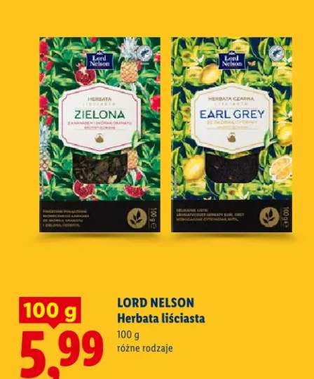 Herbata liściasta zielona lub Earl Grey