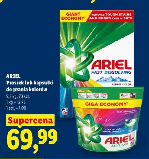 Proszek lub kapsułki do prania kolorów