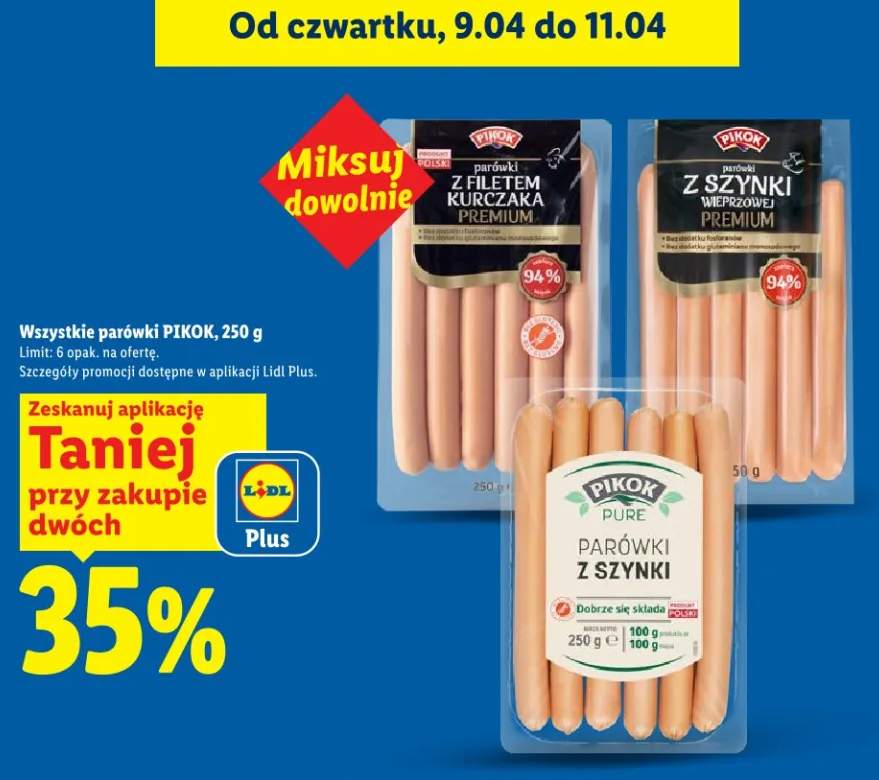 Parówki z filetem kurczaka premium
