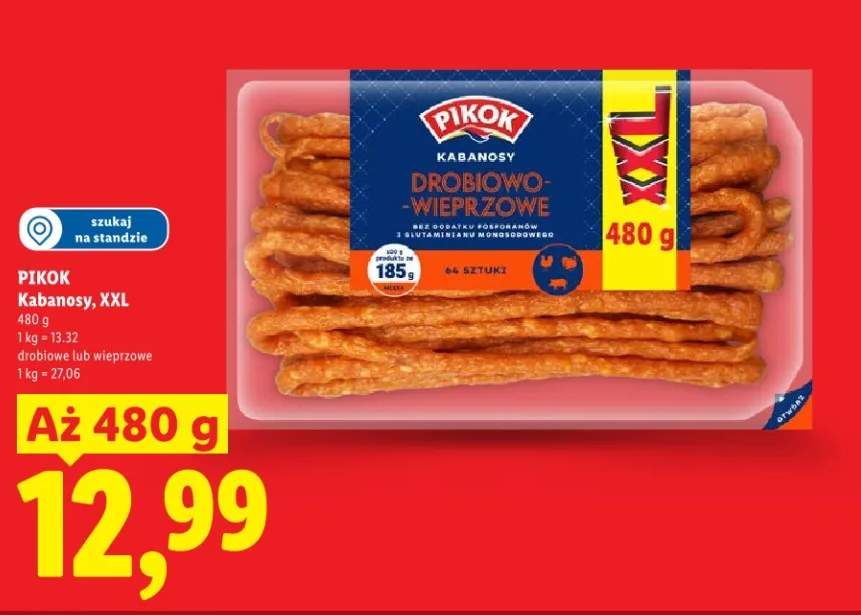 Kabanosy drobiowo-wieprzowe, XXL