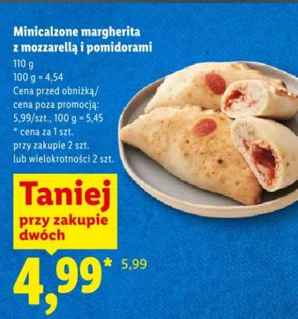 Pizza minicalzone margherita z mozzarellą i pomidorami
