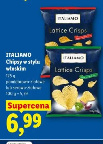 Chipsy w stylu włoskim pomidorowo-ziołowe lub serowo-ziołowe