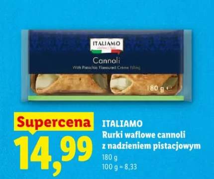 Rurki waflowe cannoli z nadzieniem pistacjowym