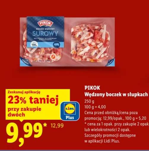 Wędzony boczek w słupkach