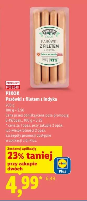 Parówki z filetem z indyka