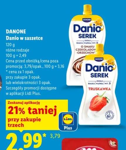 Serek Danio w saszetce różne rodzaje
