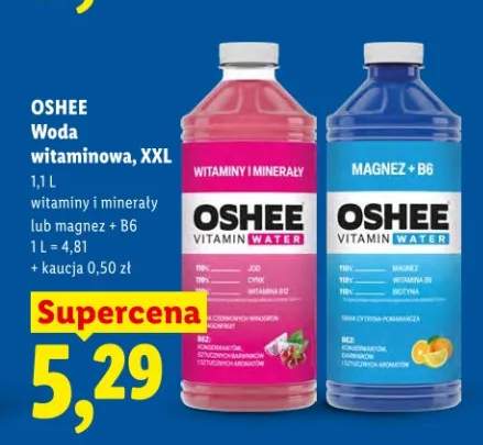 Woda witaminowa, XXL witaminy i minerały lub magnez + B6