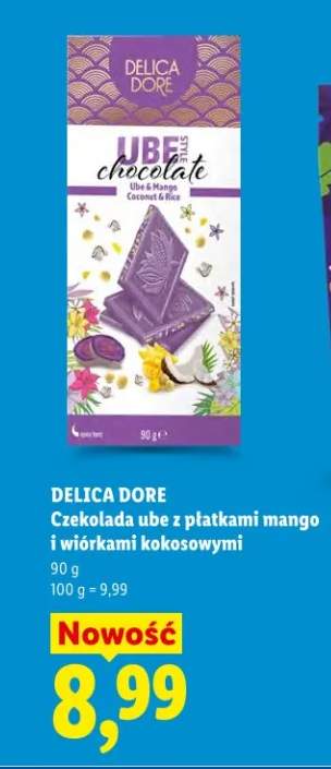 Czekolada ube z płatkami mango i wiórkami kokosowymi
