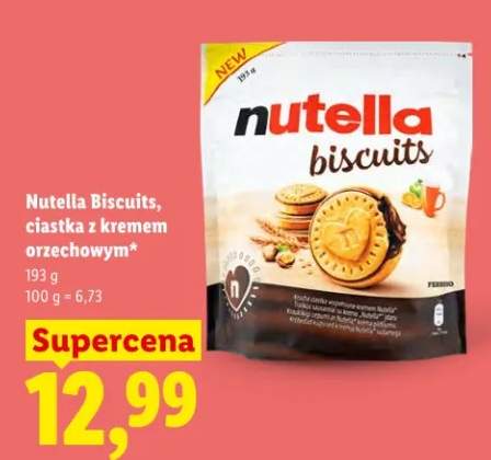 Biscuits, ciastka z kremem orzechowym