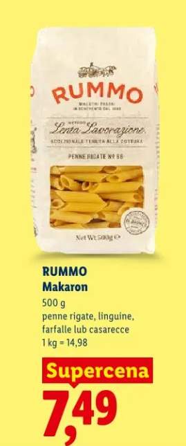 Makaron penne rigate, linguine, farfalle lub casarecce